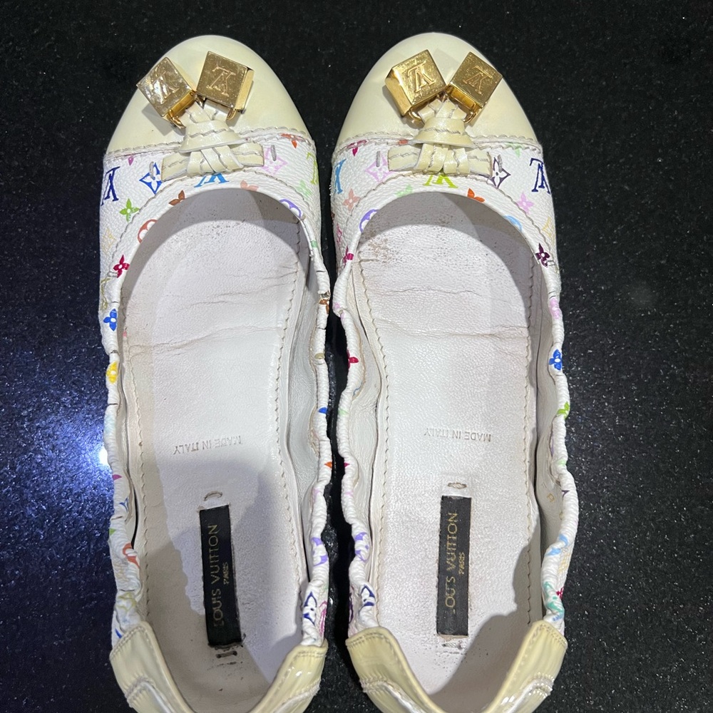 Louis Vuitton Multicolor Ballet Flats with Gold Accents